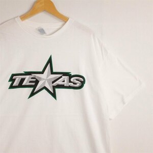 AHL TEXAS STARS 半袖プリントTシャツ クルーネック メンズUS-XLサイズ ホワイト アイスホッケー テキサススターズ ビンテージ t-2023n