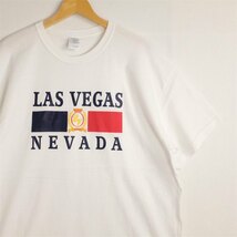 GILDAN 半袖プリントTシャツ クルーネック メンズUS-XLサイズ LASVEGAS NEVADA ホワイト スーベニア 地名ギルダン ビンテージ t-2020n_画像1