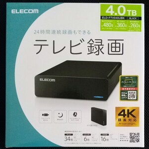 【新品】 エレコム 外付けハードディスク 4TB ブラック USB3.2(Gen1) ELECOM ELD-FTV040UBK