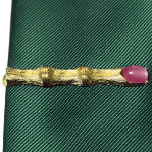 竹◆1950s アメリカ SWANK 5.7cm ネクタイピン 金 ゴールド ピンク パープル 紫 バンブー 植物 アジア ジャポニズム タイバー スワンク