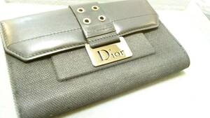 ★ БЕСПЛАТНАЯ ПРИМЕНЕНИЯ ДОСТАВКА ★ Dior (Dior) Black Grey Long Wallet Diorissimo