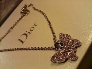 ★送料無料即決★ ディオール(Dior)蝶　パピヨン ピンクカラー ラインストーン ブレスレット