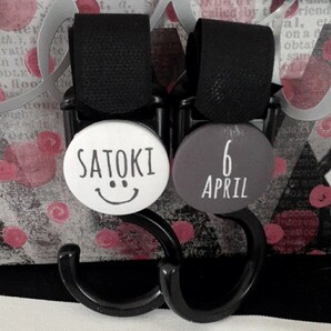 ベビーカーフック モノトーン にこちゃん