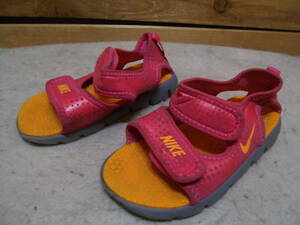  nationwide free shipping Nike NIKE child Kids baby girl 2 strap . equipped pink color sandals 14cm①