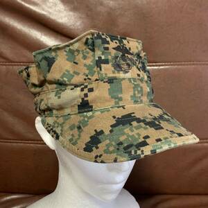 海兵隊実物 米軍 USMC ウッドランドマーパット キャップ キャンプ アウトドア サバゲーRECON/MARSOC MEDIUM (管理番号EF36)