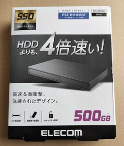 未開封新品 500GB ポータブルSSD エレコム製