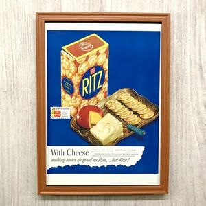 ■即決◆1948年(昭和23年) NABISCO RITZ ナビスコ リッツ クラッカー【B4-7599】アメリカ ビンテージ雑誌広告【B4額装品】当時本物★同梱可