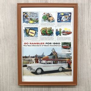 ■即決◆1960年(昭和35年) Rambler ランブラー クロスカントリーワゴン【B4-2545】アメリカ ビンテージ雑誌広告【B4額装品】当時物★同梱可