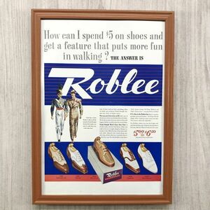 ■即決◆1939年(昭和14年) Roblee Shoes ロブリーシューズ 紳士靴【B4-5228】アメリカ ビンテージ雑誌広告【B4額装品】当時物広告 ★同梱可