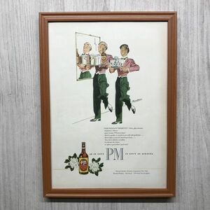 ◆即決◆1946年(昭和21年) PM Whiskey ウィスキー [ホテルボーイ]【B4-6243】アメリカビンテージ雑誌広告【B4額装品】当時物広告 ★同梱可