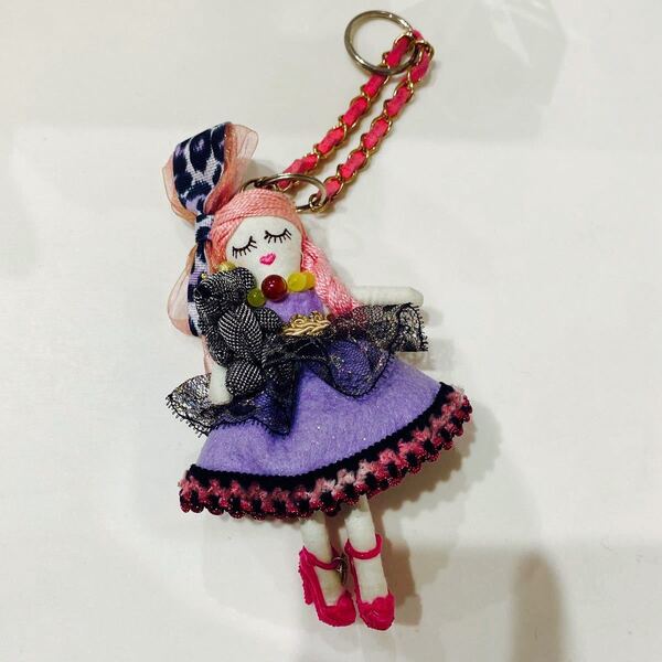 ドール DOLL 女の子 人形 キーホルダー 熊 くま ぬいぐるみ かわいい ハンドメイド