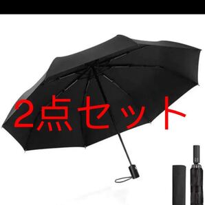2点セット 折りたたみ傘 ワンタッチ ブルー