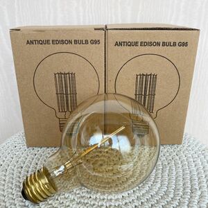 ANTIQUE EDISON BULB G95 lamp E27 220-240V 40W 2 piece set 