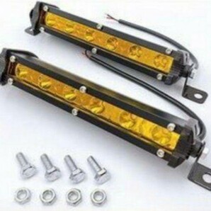 LEDワークライト バーライト LED作業灯 2個セット イエロー 18w 7インチ 12/24V フォグランプ 自動車 トラック