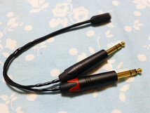 2.5mm4極 (メス) → TEAC UD-503 ADI-2 Pro 6.3mm×2 変換ケーブル MOGAMI 2944 ( MYTEK Digital 3.5mm4極 ジャック カスタム 対応可能)_画像1