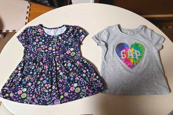 babyGAP ベビーギャップ 半袖チュニック 半袖Tシャツ 2枚セット 95 2years キッズ 女の子 夏服 