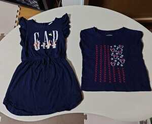 babyGAP Disney 半袖Tシャツ 半袖ワンピース 90 18-24m 2枚セット GAPロゴチュニック 美品