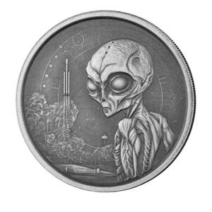 [ written guarantee * capsule with a self-starter ] 2021 year ( new goods )ga-na[ extraterrestrial * Alien ] original silver 1 ounce antique silver coin 