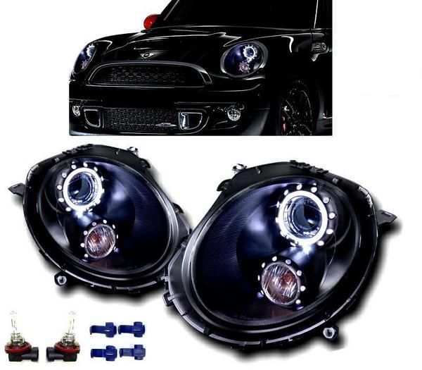 MINI ミニ プロジェクターヘッドライト イカリング R56 クーパーS風-