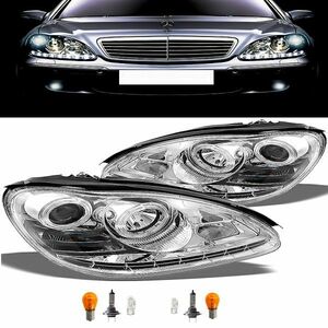 ベンツ S600L W220 前期用 W221後期LOOK LEDヘッドライト 送料無料