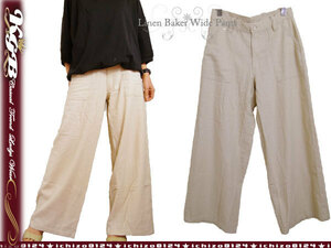 4L бежевый Baker брюки linen лен женский весна лето широкий брюки новый товар 