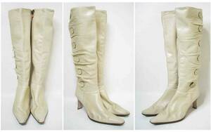 ■ Ребекка Тейлор [Ребекка Тейлор] Off White Button Long Boots 23
