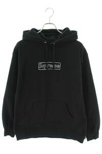 シュプリーム SUPREME カウズ 21SS KAWS Chalk Logo Hooded Sweatshirt サイズ:M チョークボックスロゴプルオーバーパーカー 中古 SB01