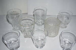 ガラスコップ　グラス色々３種８個　タンブラー