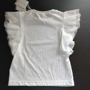 Seraph セラフ ラッフルスリーブTシャツ 半袖  90cm 白の画像2