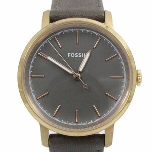 FOSSIL フォッシル クォーツ レディース 腕時計 ピンクゴールドGP グレー文字盤 純正革ベルト ES4339【いおき質店】