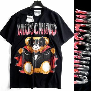 ■MOSCHINO COUTURE! モスキーノ 定価5.2万 オーバーシルエット クルーネック 半袖 Tシャツ カットソー V07110540 1555 S ▲062▼bus7527c