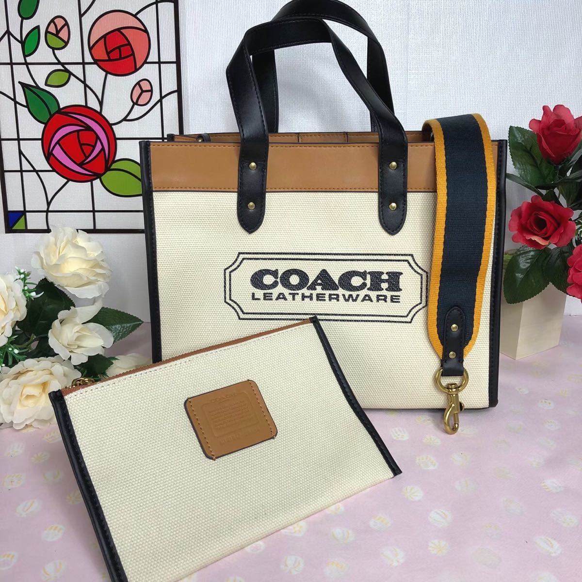 COACH コーチ デニムバック白 大人気 新品 ショルダー 2way ホワイト