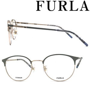 FURLA フルラ メガネフレーム ブランド シャーリングホワイトゴールド×マットライトチャコールグレー メガネフレーム 眼鏡 VFU-613J-0I88