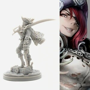 送料無料…33mm 1/35 KINGDOM DEATH キングダム・デス Swashbuckler 女海賊 パイレーツ 未塗装 レジン製 組み立て キット フィギュア H153