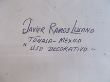 Javier Ramos Lucano作 絵皿 飾り皿 メキシコ トナラ フォークロア Tequila 皿 直径32.5cm ディスプレイ_画像6