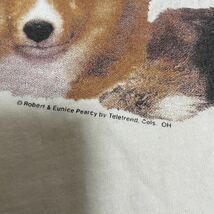 極美品　ビンテージ　90年代　犬　Tシャツ コリー　シェルティ　動物90's USA製 DOG FACE VINTAGE TEE ドッグ フェイス アート プリント_画像3