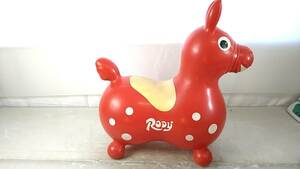 (F1205)イタリア製　ロディ　レッド　Rody　ゴム ロバ 乗り物 おもちゃ　M
