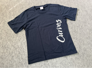  car bsCurves ound-necked short sleeves T-shirt navy × silver lame size M new goods unused 