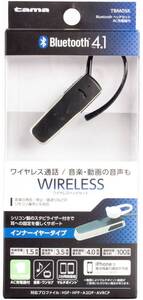 多摩電子　Bluetooth4.1　 TBM05K　ワイヤレスヘッドセット インナー イヤホンマイク AC充電器付　新品