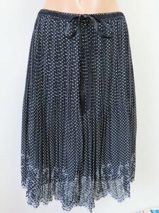 ☆【美品】THEORIA　セオリア　しまむら　裾刺繍ドット柄シフォンスカート　M　１回のみ着用