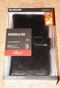 ☆新品☆ELECOM Galaxy S6 レザーカバー スナップ付 ブラック