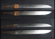 外装入りの短刀　平造り　在銘　【包□作　福】　刃長22.9ｃｍ　元幅2.8cm　重ね5.1mm　146g　　是非仕上げて御守り刀にして下さい!!!_画像2