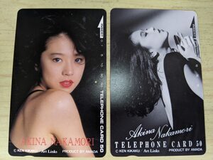 美品 1枚未使用 中森明菜 合計2枚セット 額面:800円? テレホンカード/テレカ/アイドル歌手/ケン企画/KEN KIKAKU/Product by Amada/G320613の商品画像