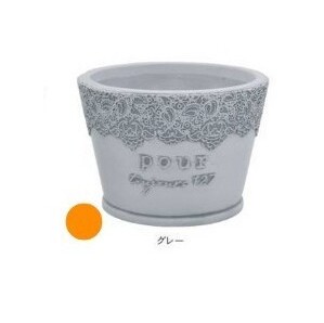 植木鉢セメントグレー1個おしゃれカルナック