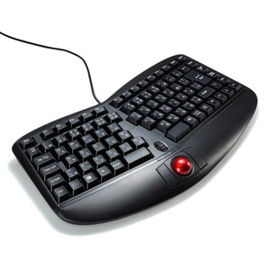 エルゴノミクスキーボード トラックボール付 コンパクトサイズ サンワサプライ USB