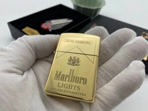 ZORRO【新品 未使用】Marlboro ZIPPO ジッポー オイルライター 真鍮 ゴールド