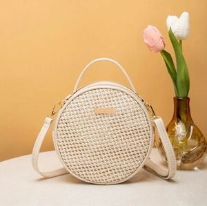 ショルダーバッグ 2way かごバッグ カゴバッグ アイボリー ミニショルダー