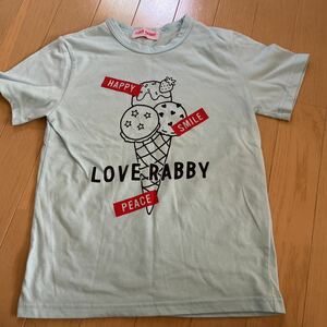 ラブラビー☆LOVE RABBY☆Tシャツ☆130used☆やや難あり