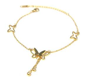  super-discount sale popular lovely stylish anklet butterfly . butterfly ... stainless steel jewelry present birthday memory day party Gold 