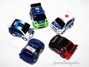 ランエボ ＳＸ4 インプレッサ フォーカス プルバックカー 全5種 コンプリート レーシングカー フィギュア WRC Rally Japan 公認